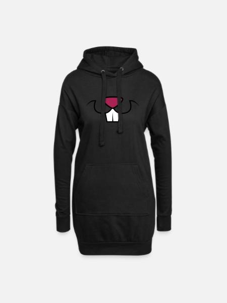 Rabbit teeth - Hoodie Dress - black