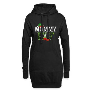 Mommy Elf - Mama der Weihnachts-Elf - Hoodie-Kleid - Schwarz - Vorne