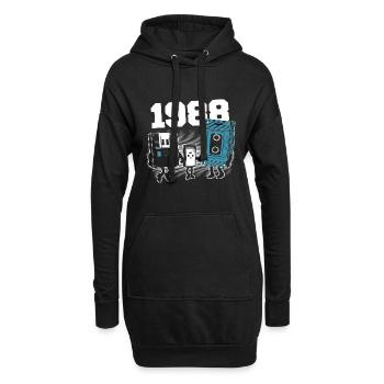 Vintage Née En 1988 Cadeau Anniversaire 1988 - Sweat-shirt à capuche long Femme - noir - Devant