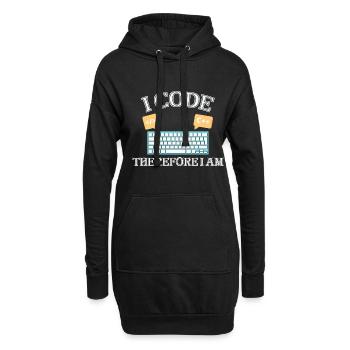 I code therefore i am Funny Programmer for Woman - Hoodie-Kleid - Schwarz - Vorne