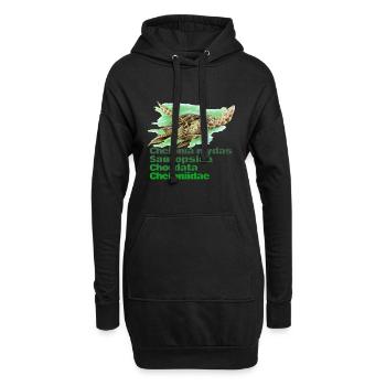 TORTUE DE MER VERTE - Sweat-shirt à capuche long Femme - noir - Devant