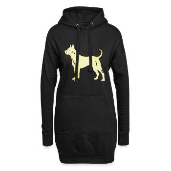 Silhouette de chien Dogue Argentino - Sweat-shirt à capuche long Femme - noir - Devant