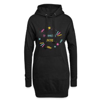 ERSTAUNLICHER LEHRER Ende des Schuljahres - Hoodie-Kleid - Schwarz - Vorne