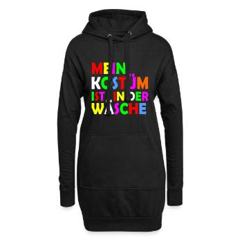 mein kostüm ist in der wäsche - Hoodie-Kleid - Schwarz - Vorne