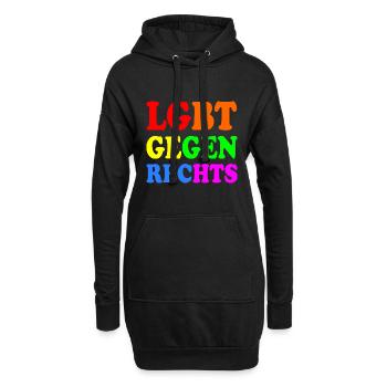 Lgbt gegen rechts - Hoodie-Kleid - Schwarz - Vorne