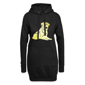 Silhouette de chien rottweiler - Sweat-shirt à capuche long Femme - noir - Devant