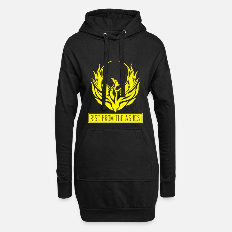 Rise from the Ashes Phönix Phoenix Tier Flammen - Hoodie-Kleid - Schwarz