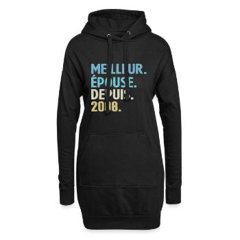 Meilleure Épouse Depuis 2008 - Sweat-shirt à capuche long Femme - noir - Devant