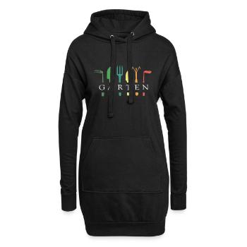 gartenfreund bunter schrebergarten gartenarbeit - Hoodie-Kleid - Schwarz - Vorne