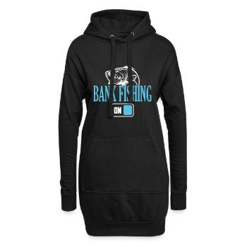 Fisherman Bank Angelmodus Ein - Hoodie-Kleid - Schwarz - Vorne