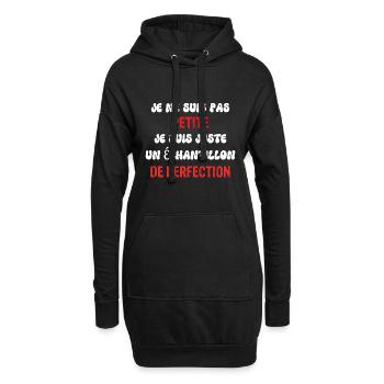 je suis pas petite perfection humour sarcasme - Sweat-shirt à capuche long Femme - noir - Devant