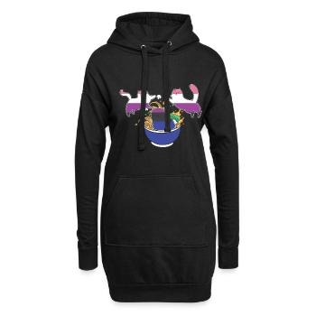 LBGT Flag Gay Pride Human Cats Lover - Sweat-shirt à capuche long Femme - noir - Devant