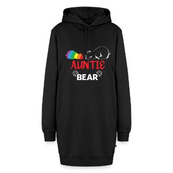 LBGT Flag Gay Pride Human Auntie Bear - Hoodie Dress - black - Front