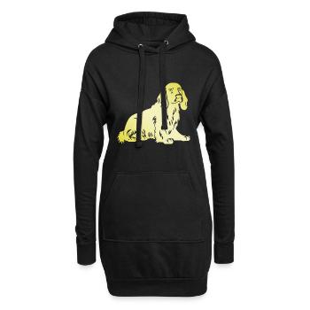 Cocker Spaniel Hund Silhouette - Hoodie-Kleid - Schwarz - Vorne