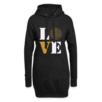 Love Lebensblume - Hoodie-Kleid - Schwarz - Vorne