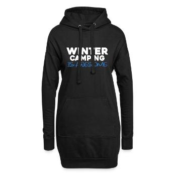 Le camping d’hiver est génial campeur d’hiver - Sweat-shirt à capuche long Femme - noir - Devant