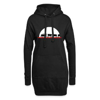 Eisenbahn Lokomotive Modeleisenbahn Zug - Hoodie-Kleid - Schwarz - Vorne