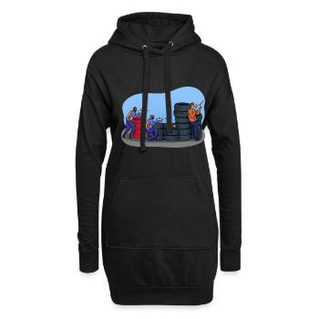 Paintball illustration - Hoodie Dress - black - Front