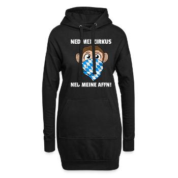 Ned Mei Zirkus Ned Meine Affn Bayrisch Vintage - Hoodie-Kleid - Schwarz - Vorne