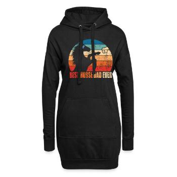 Meilleur cheval papa jamais poing bosse cheval hommes cadeau fils - Sweat-shirt à capuche long Femme - noir - Devant
