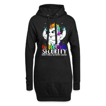 Einhorn Sicherheit nicht mit meiner Schwester lustig Leg - Hoodie-Kleid - Schwarz - Vorne