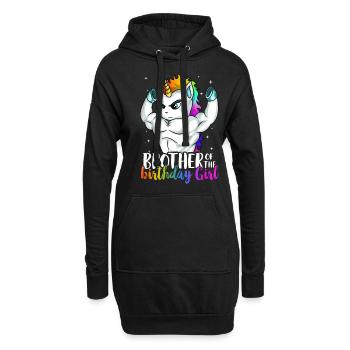 Brother of Birthday Girl Unicorn Boys Son - Sweat-shirt à capuche long Femme - noir - Devant