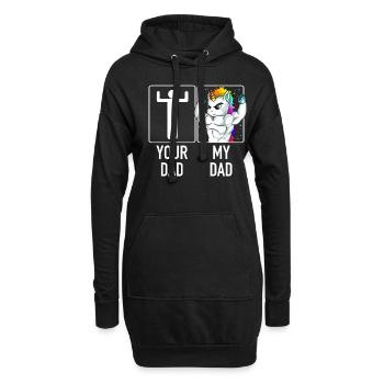 Sohn Tochter von Unicorn Dad Tee - Dein Dad My Dad - Hoodie-Kleid - Schwarz - Vorne