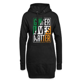 Ginger Lives Matter Drapeau irlandais St Patricks Day - Sweat-shirt à capuche long Femme - noir - Devant