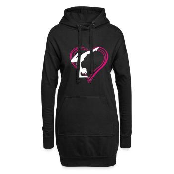 Gymnastique en coeur - cadeau de gymnaste coloré - Sweat-shirt à capuche long Femme - noir - Devant