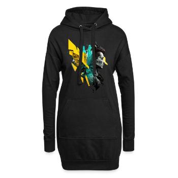 cyber punk No103 - Hoodie-Kleid - Schwarz - Vorne