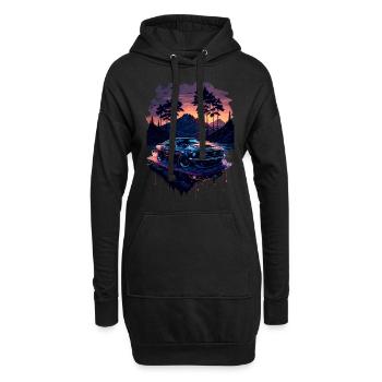 Klassischer Sportwagen - Hoodie-Kleid - Schwarz - Vorne