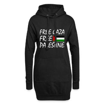 Free gaza Free palestine - Hoodie-Kleid - Schwarz - Vorne