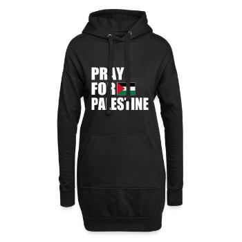 Pray for palestine - Sweat-shirt à capuche long Femme - noir - Devant