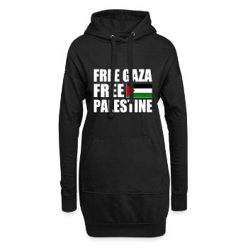 Free palestine - Sweat-shirt à capuche long Femme - noir - Devant