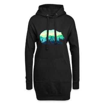 Jäger Bergsteiger Wanderer Bär - Hoodie-Kleid - Schwarz - Vorne