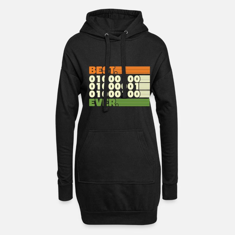 Best Coding dad ever - Hoodie-Kleid - Schwarz