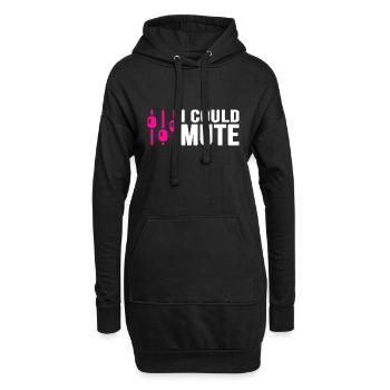 dj music audio mischpult analog audio mixer disco - Hoodie-Kleid - Schwarz - Vorne