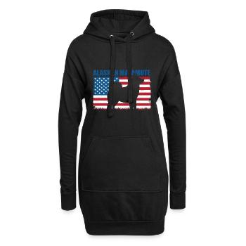 Alaskan Malamute Hund - Hoodie-Kleid - Schwarz - Vorne