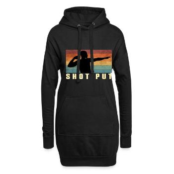 Shot Put Retro - Hoodie Dress - black - Front