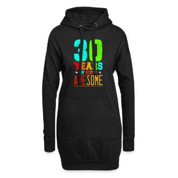 30e anniversaire fête idée cadeau - Sweat-shirt à capuche long Femme - noir - Devant