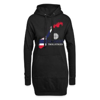 Norwegen Trollstigen Rune Wikinger - Hoodie-Kleid - Schwarz - Vorne
