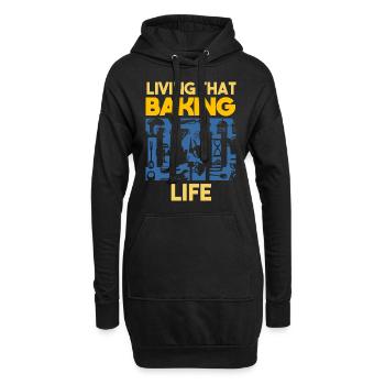 Living That Baking Dad Life Bäcker Papa - Hoodie-Kleid - Schwarz - Vorne