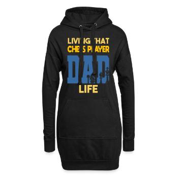 Living That Chess Player Dad Life Schach Papa - Hoodie-Kleid - Schwarz - Vorne