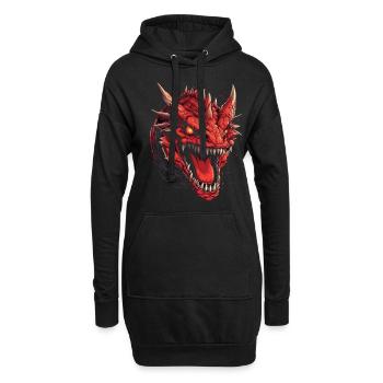 Drache mystisch Lindwurm Monster Ungeheuer Biest - Hoodie-Kleid - Schwarz - Vorne