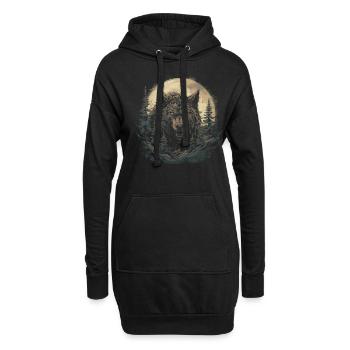 Mythe du chien-loup-garou, Cerberus, Hellhound - Sweat-shirt à capuche long Femme - noir - Devant