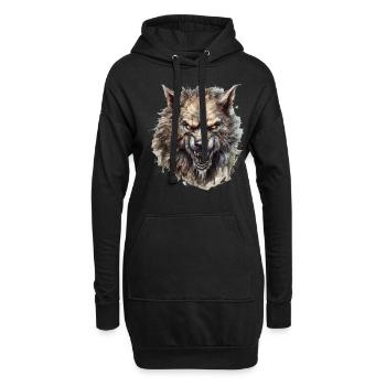Mythe du chien-loup-garou, Cerberus, Hellhound - Sweat-shirt à capuche long Femme - noir - Devant