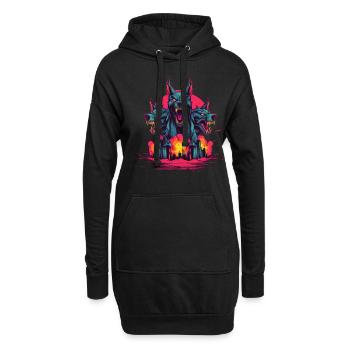 Mythe du chien-loup-garou, Cerberus, Hellhound - Sweat-shirt à capuche long Femme - noir - Devant