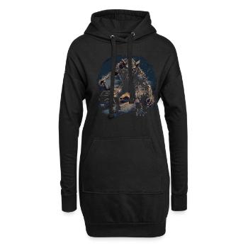 Mythe du chien-loup-garou, Cerberus, Hellhound - Sweat-shirt à capuche long Femme - noir - Devant