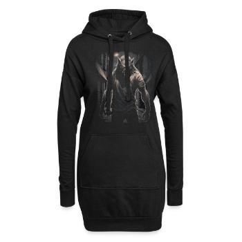 Mythe du chien-loup-garou, Cerberus, Hellhound - Sweat-shirt à capuche long Femme - noir - Devant