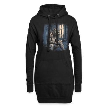 Mythe du chien-loup-garou, Cerberus, Hellhound - Sweat-shirt à capuche long Femme - noir - Devant